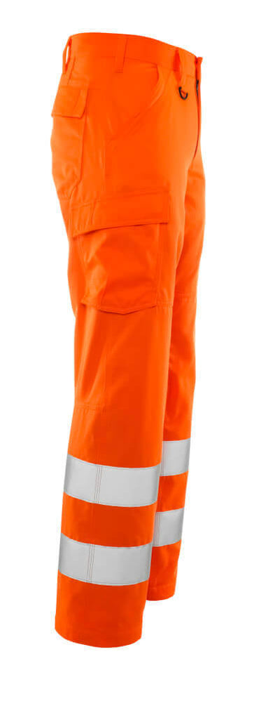 Mascot Hi-Vis Service Trousers  20859-236 Left #colour_hi-vis-orange