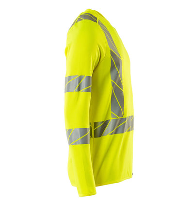 Mascot Hi Vis Slim Fit Stretch Sweatshirt 22184-781 Left #colour_hi-vis-yellow