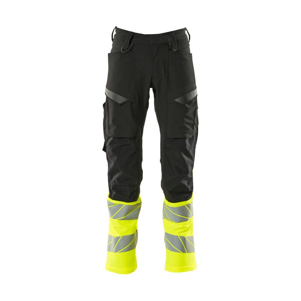 Mascot Hi-Vis Trousers with Stretch &amp; Kneepad Pockets 19879-711 Front 