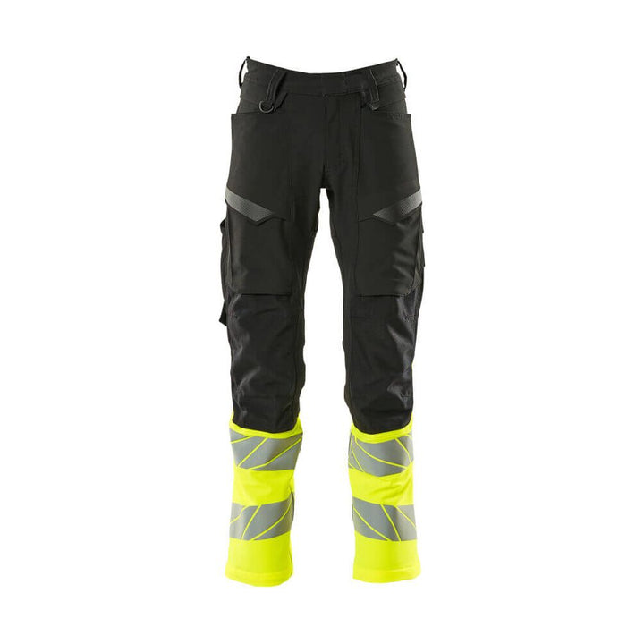 Mascot Hi-Vis Trousers with Stretch &amp; Kneepad Pockets 19879-711 Front 