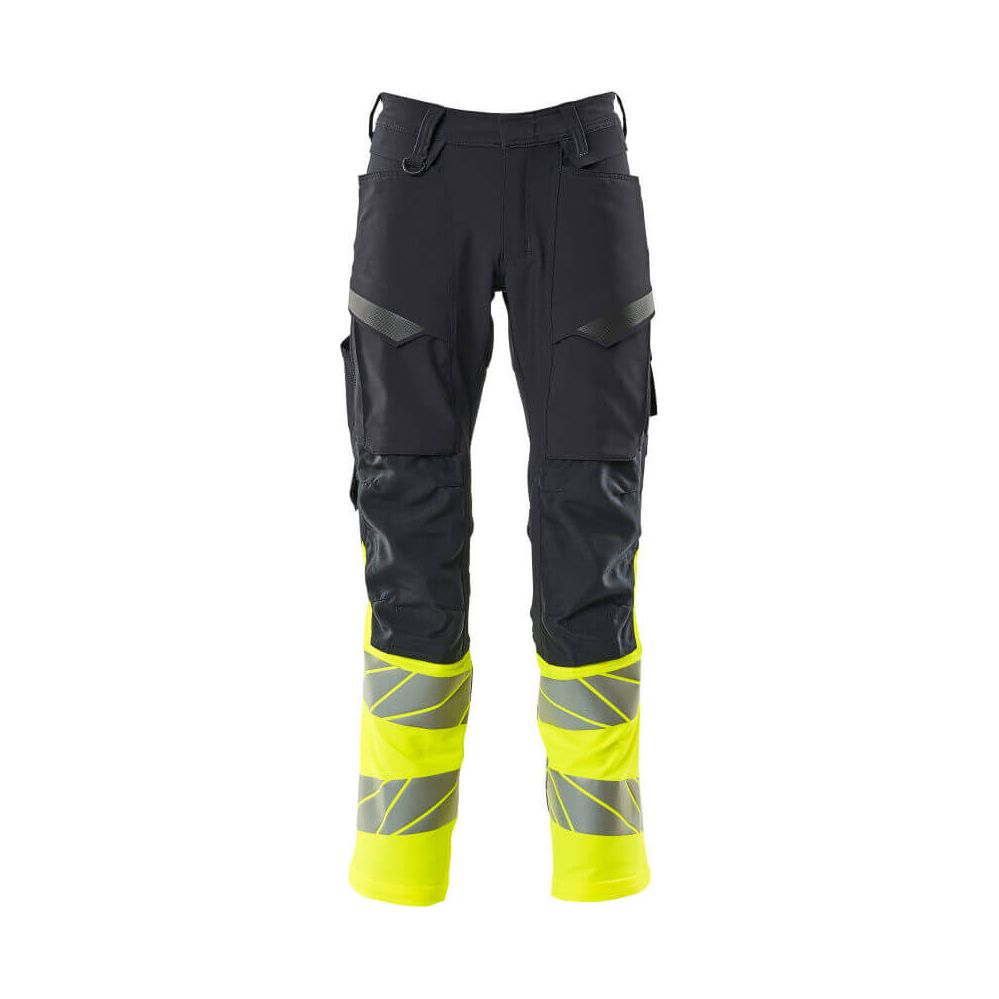 Mascot Hi-Vis Trousers with Stretch &amp; Kneepad Pockets 19879-711 Front 