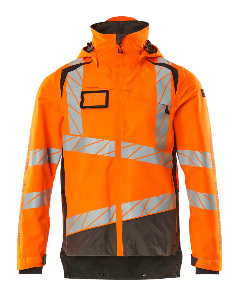 Mascot Hi-Vis Waterproof Outer Shell Jacket 19301-231 Front #colour_hi-vis-orange-dark-anthracite-grey