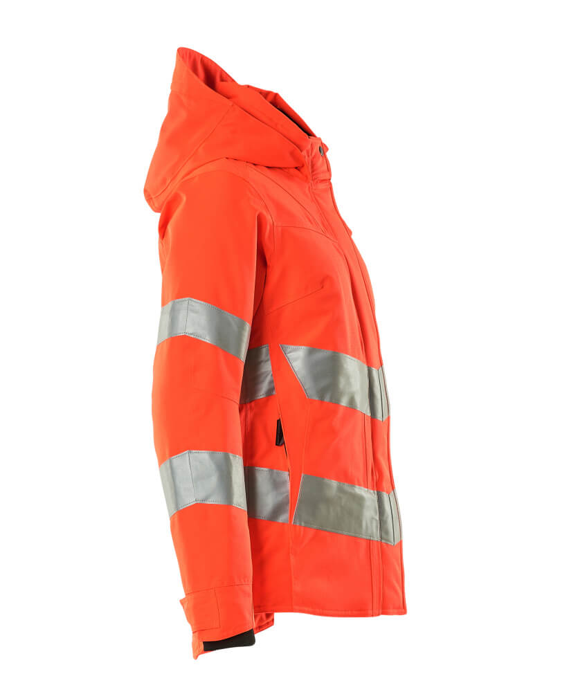 Mascot Hi-Vis Winter Jacket 18545-231 Left #colour_hi-vis-red