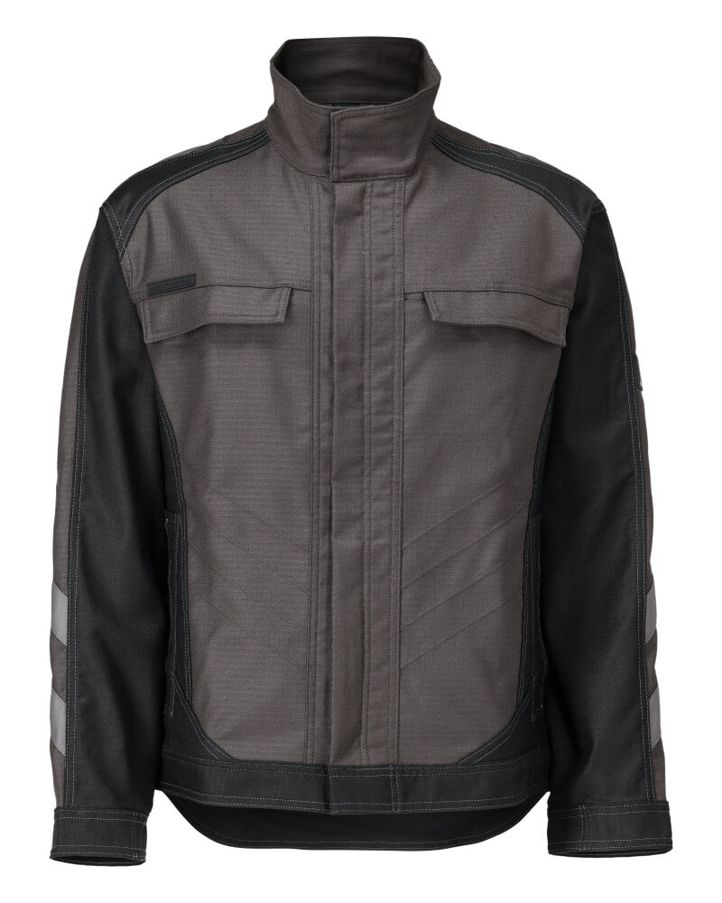 Mascot Highly Durable Two-Toned Ripstop Jacket 21909-459 Front #colour_dark-anthracite-grey-black