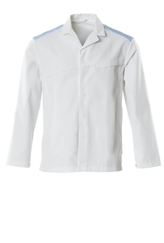 Mascot Industrial Wash Jacket 20254-442 Front #colour_white-azure-blue