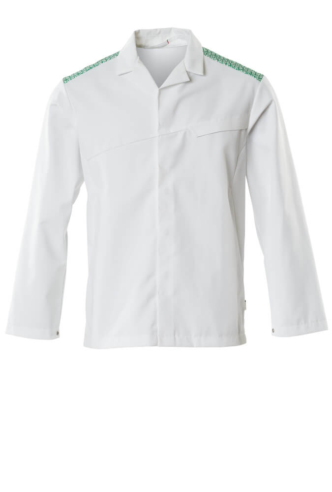 Mascot Industrial Wash Jacket 20254-442 Front #colour_white-grass-green