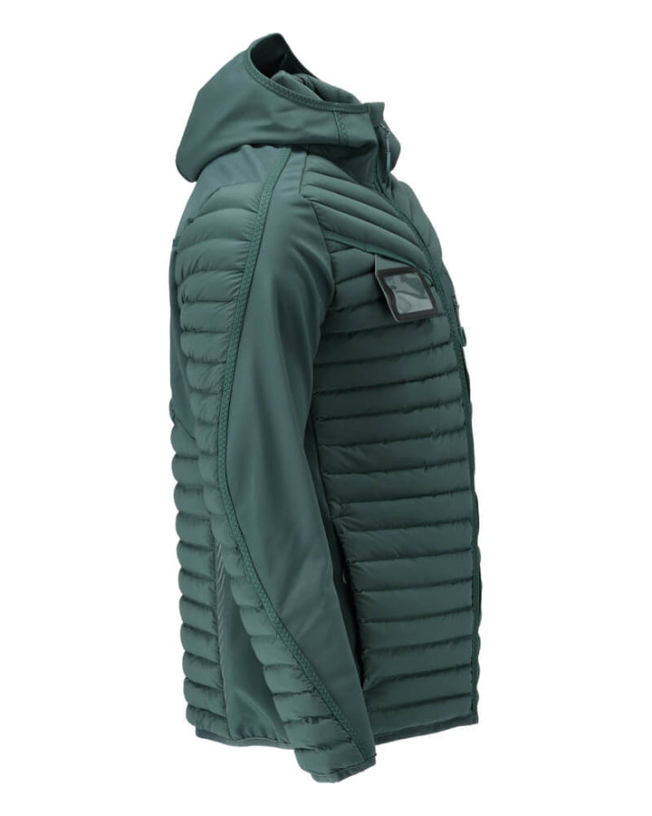 Mascot Insulated Water Repellent Breathable Jacket with Hood 22215-607 Left #colour_forest-green