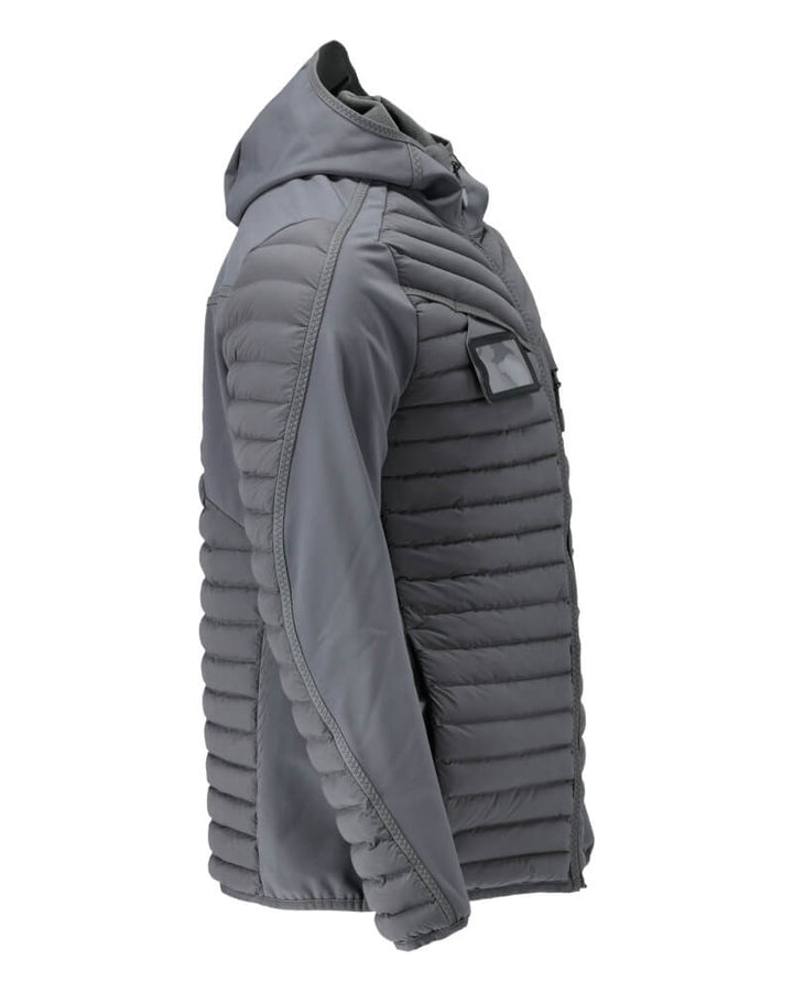 Mascot Insulated Water Repellent Breathable Jacket with Hood 22215-607 Left #colour_stone-grey