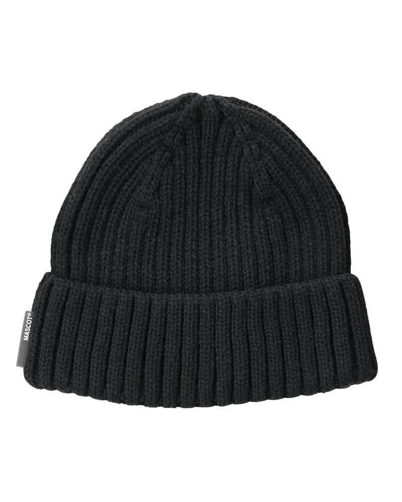 Mascot Knitted Hat 23050-647 Front #colour_black