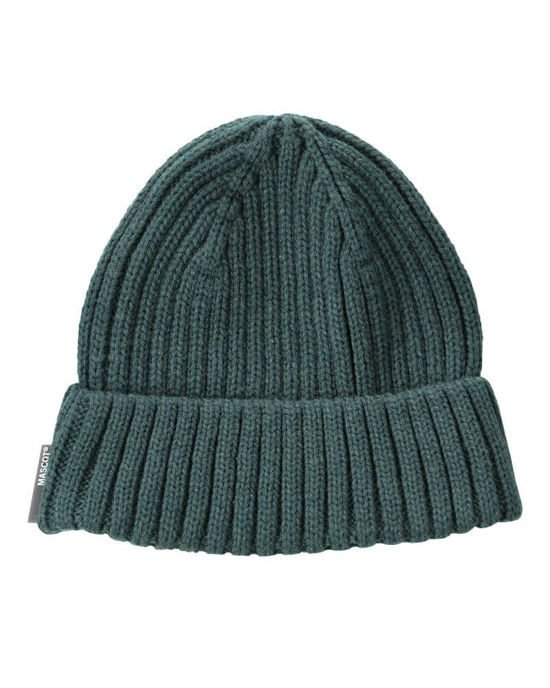 Mascot Knitted Hat 23050-647 Front #colour_forest-green