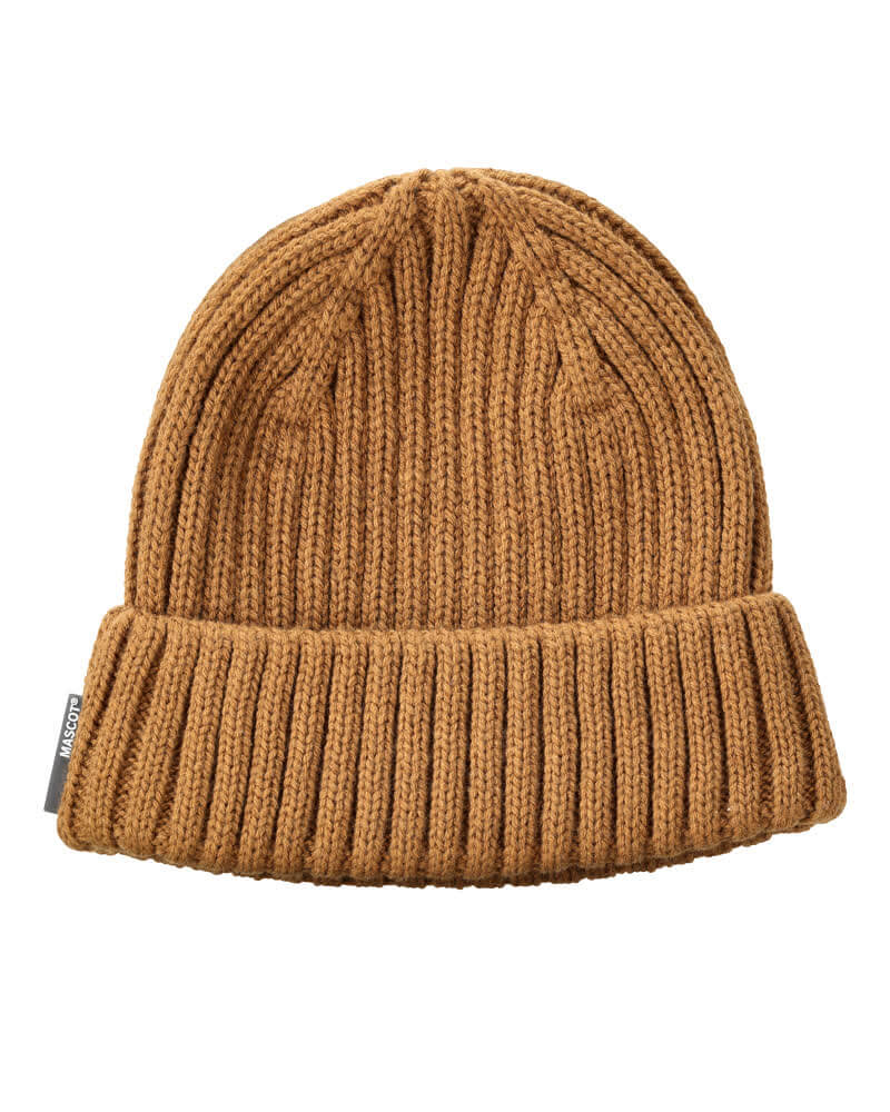 Mascot Knitted Hat 23050-647 Front #colour_nut-brown