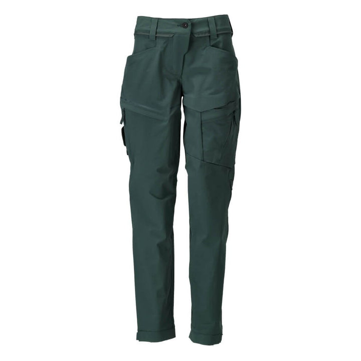 Mascot Lightweight Durable 4-Way-Stretch Functional Trousers (Holster Pockets Attachable) 22058-605 Front #colour_forest-green
