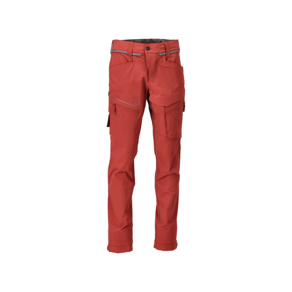 Mascot Lightweight Durable 4-Way-Stretch Functional Trousers (Holster Pockets Attachable) 22059-605 Front #colour_autumn-red