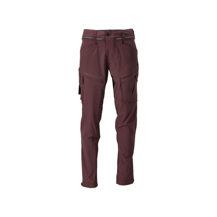 Mascot Lightweight Durable 4-Way-Stretch Functional Trousers (Holster Pockets Attachable) 22059-605 Front #colour_bordeaux-red