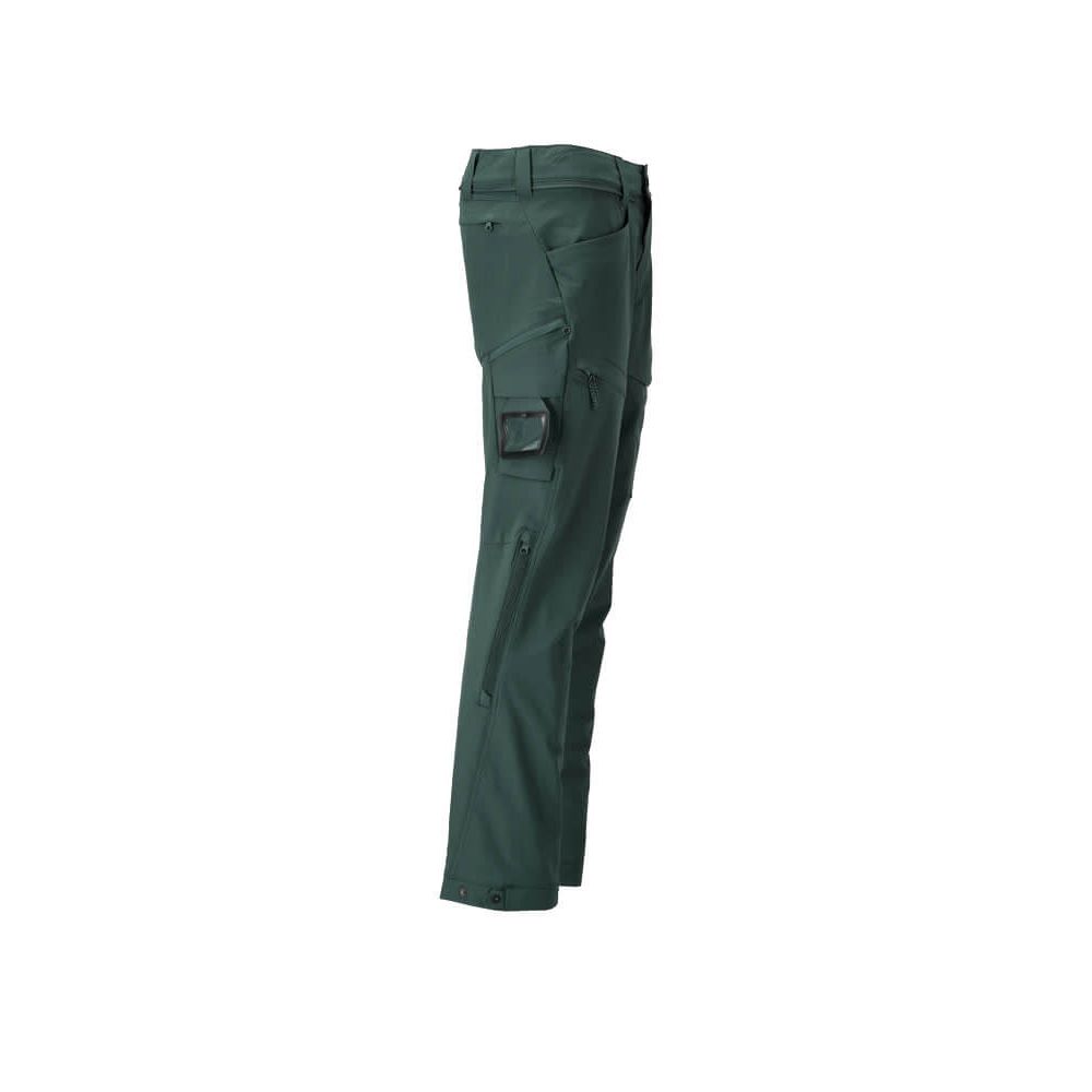 Mascot Lightweight Durable 4-Way-Stretch Functional Trousers (Holster Pockets Attachable) 22059-605 Left #colour_forest-green