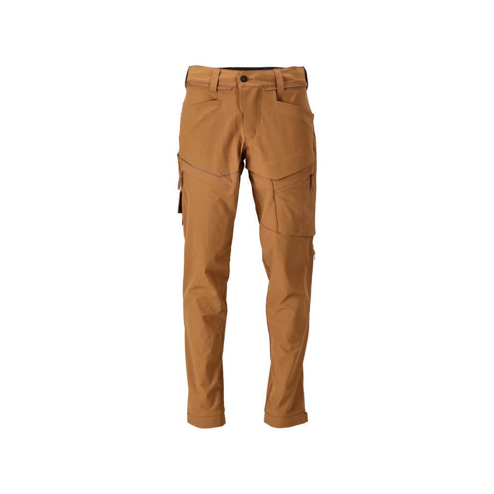 Mascot Lightweight Durable 4-Way-Stretch Functional Trousers (Holster Pockets Attachable) 22059-605 Front #colour_nut-brown