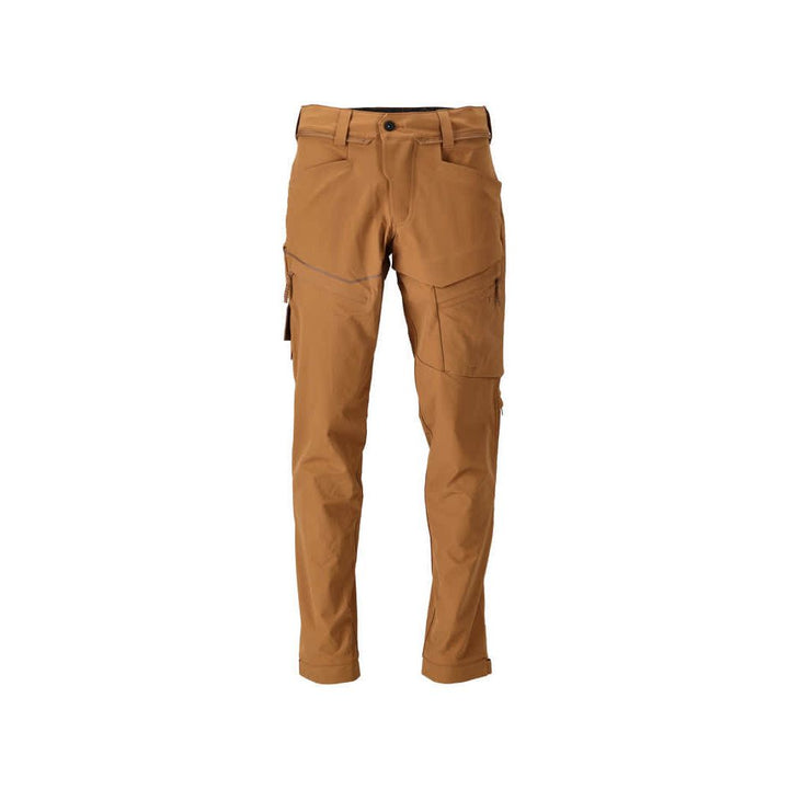 Mascot Lightweight Durable 4-Way-Stretch Functional Trousers (Holster Pockets Attachable) 22059-605 Front #colour_nut-brown