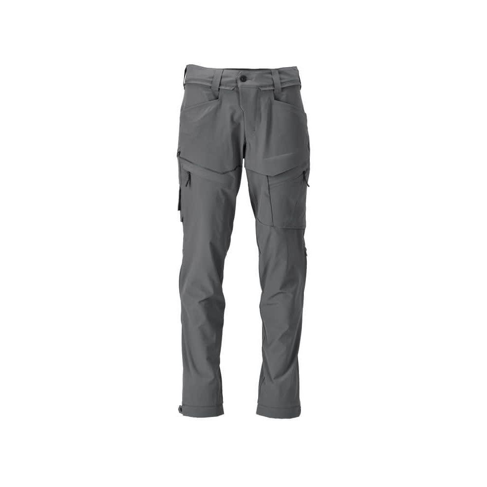 Mascot Lightweight Durable 4-Way-Stretch Functional Trousers (Holster Pockets Attachable) 22059-605 Front #colour_stone-grey