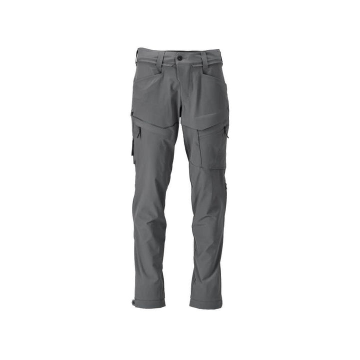 Mascot Lightweight Durable 4-Way-Stretch Functional Trousers (Holster Pockets Attachable) 22059-605 Front #colour_stone-grey