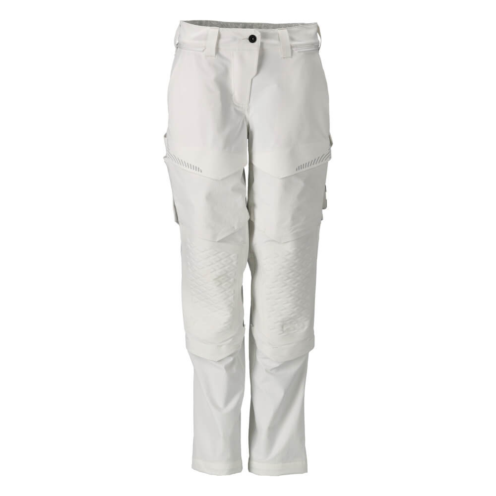 Mascot Lightweight Durable 4-Way-Stretch Painters Trousers with Kneepad Pockets 22078-605 Front #colour_white