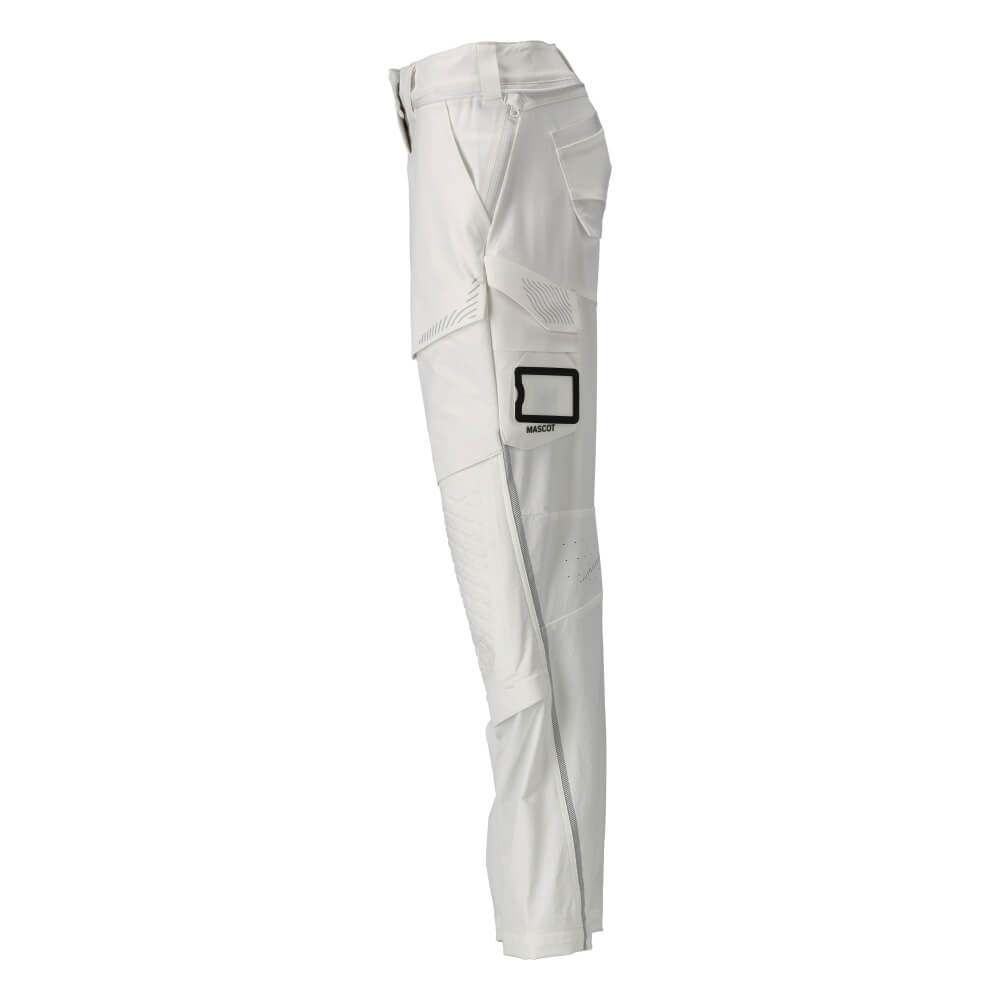 Mascot Lightweight Durable 4-Way-Stretch Painters Trousers with Kneepad Pockets 22078-605 Right #colour_white