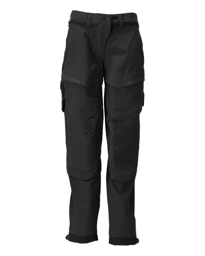 Mascot Lightweight Durable 4-Way-Stretch Trousers with Cordura Kneepad Pockets 22278-605 Front #colour_black