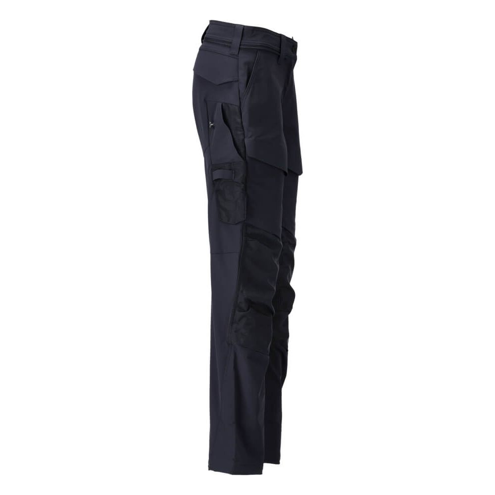 Mascot Lightweight Durable 4-Way-Stretch Trousers with Kneepad Pockets 22378-311 Left #colour_dark-navy-blue
