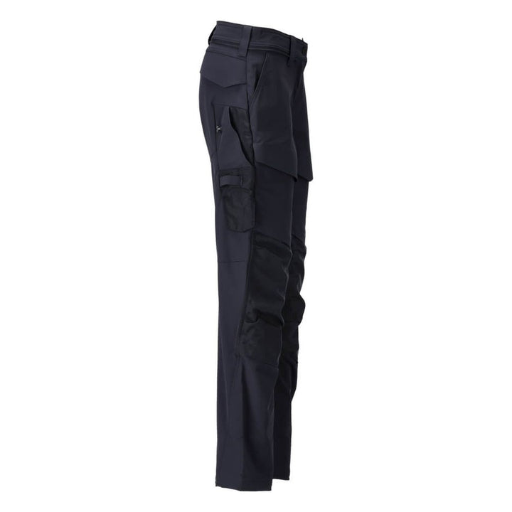 Mascot Lightweight Durable 4-Way-Stretch Trousers with Kneepad Pockets 22378-311 Left #colour_dark-navy-blue