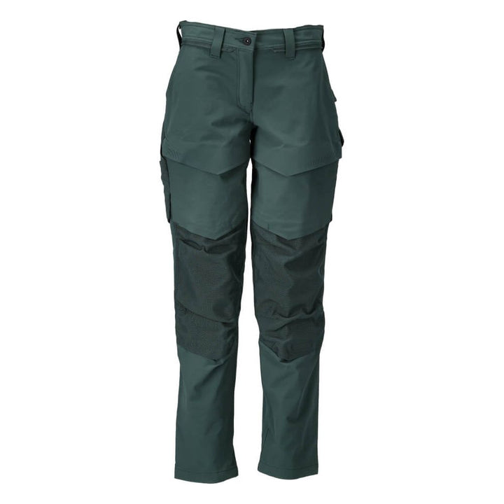 Mascot Lightweight Durable 4-Way-Stretch Trousers with Kneepad Pockets 22378-311 Front #colour_forest-green