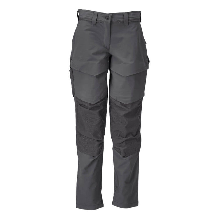 Mascot Lightweight Durable 4-Way-Stretch Trousers with Kneepad Pockets 22378-311 Front #colour_stone-grey