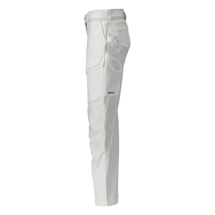 Mascot Lightweight Durable 4-Way-Stretch Trousers with Kneepad Pockets 22378-311 Right #colour_white