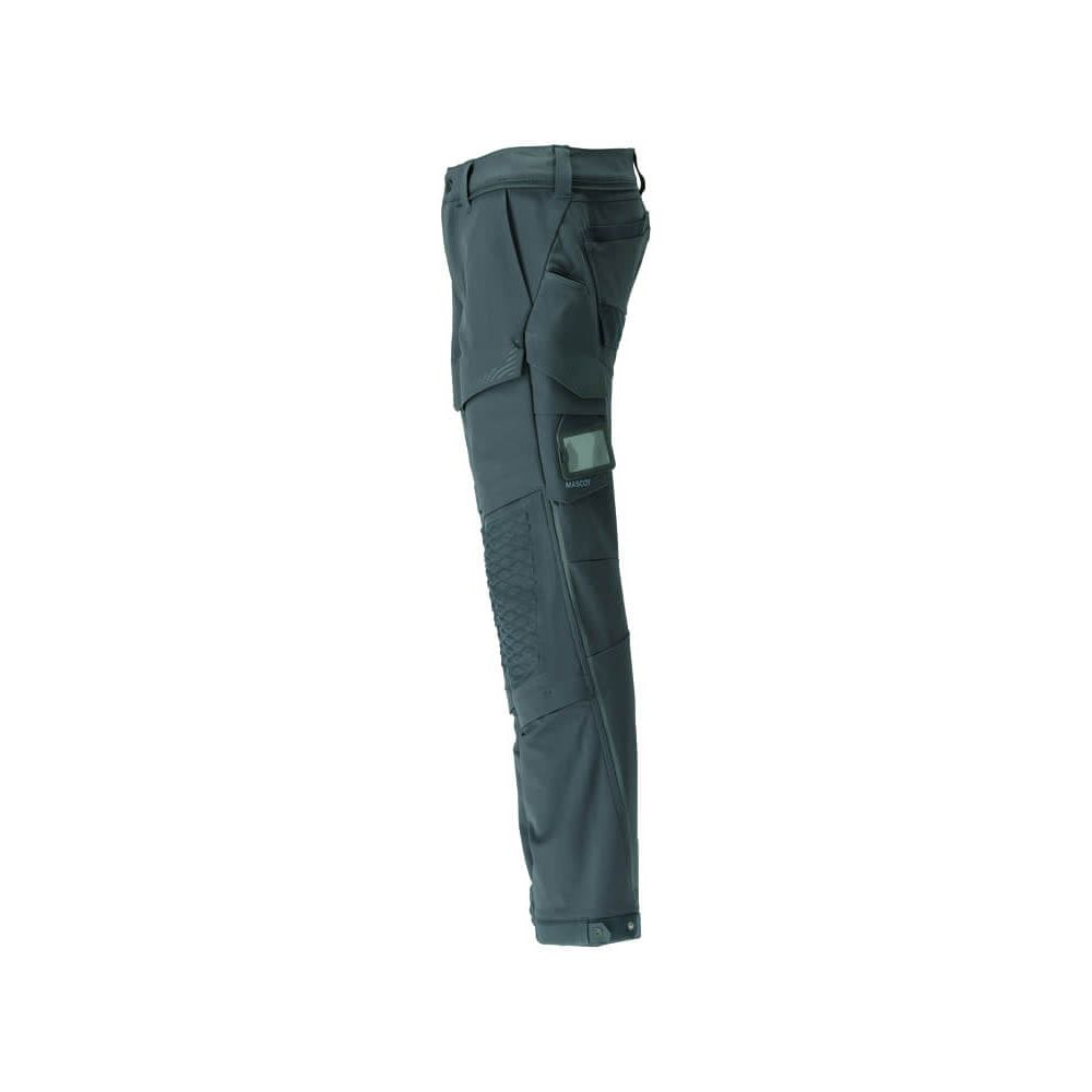 Mascot Lightweight Durable 4-Way-Stretch Trousers with Kneepad Pockets (Holster Pocket Ready) 22179-652 Right #colour_forest-green