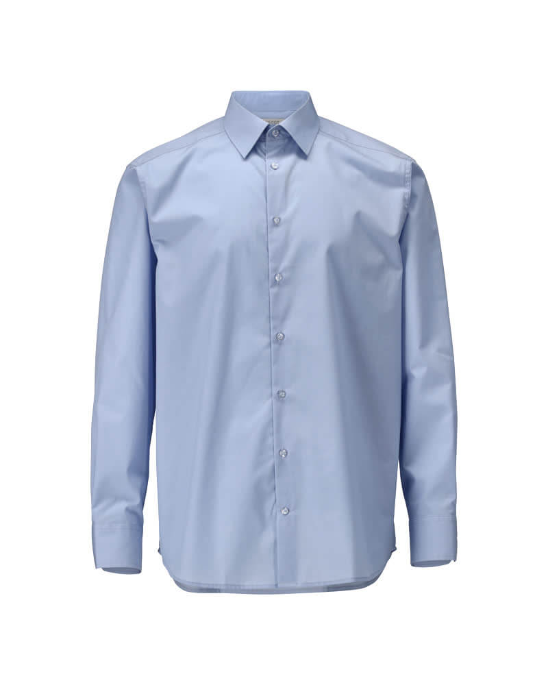 Mascot Lightweight Durable Easy Iron Collared Shirt 21804-984 Front #colour_light-blue