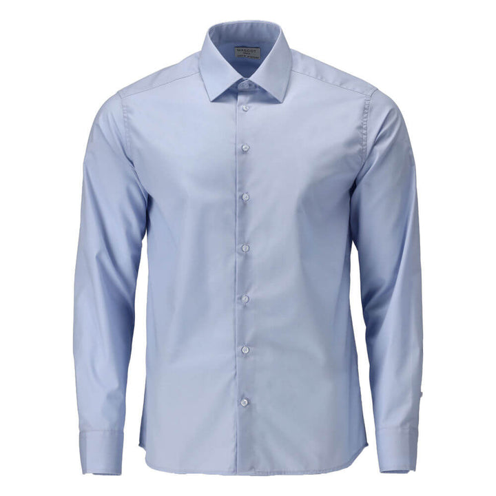 Mascot Lightweight Durable Easy Iron Collared Shirt 21904-984 Front #colour_light-blue