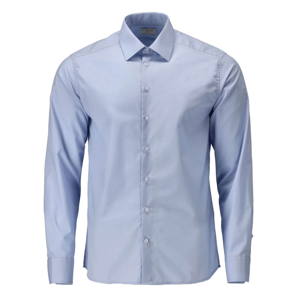 Mascot Lightweight Durable Easy Iron Collared Shirt 21904-984 Front #colour_light-blue