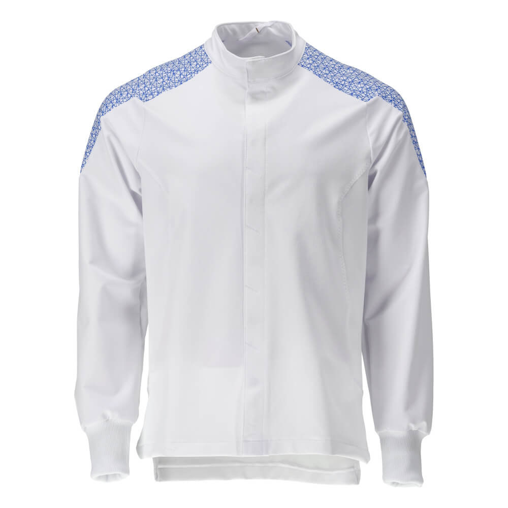 Mascot Lightweight Durable Stretch Jacket 20054-511 Front #colour_white-azure-blue