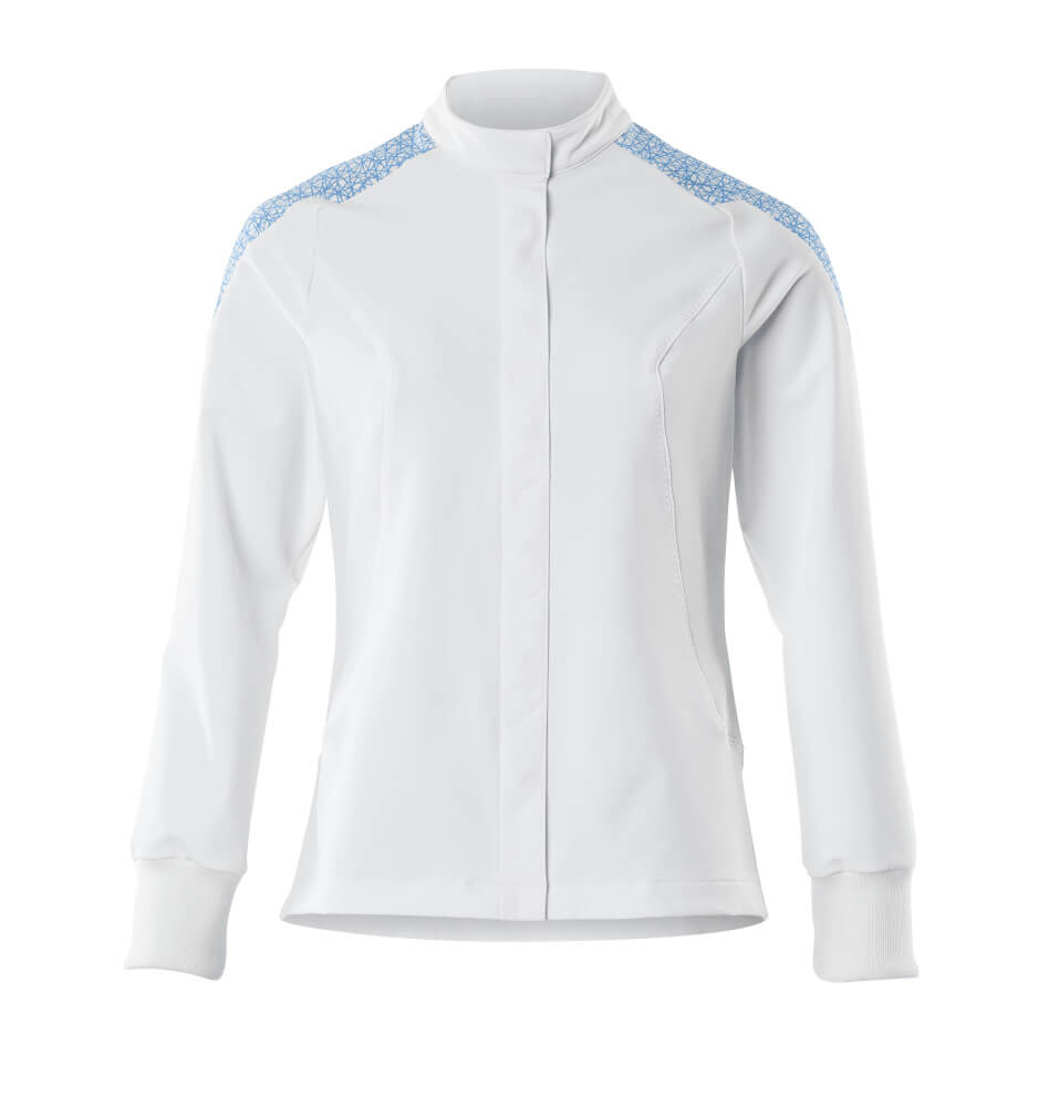 Mascot Lightweight Durable Stretch Jacket 20064-511 Front #colour_white-azure-blue