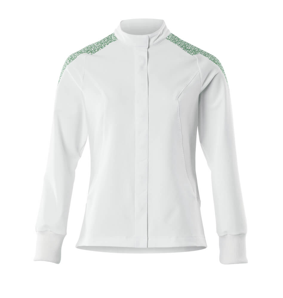 Mascot Lightweight Durable Stretch Jacket 20064-511 Front #colour_white-grass-green