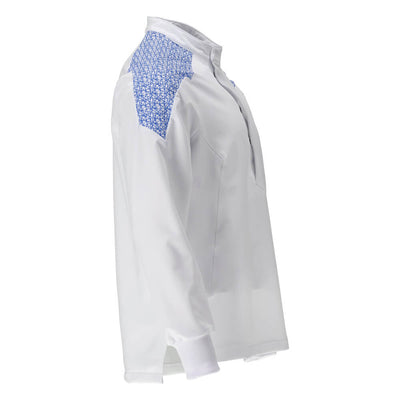 Mascot Lightweight Durable Stretch Smock 20052-511 Left #colour_white-azure-blue