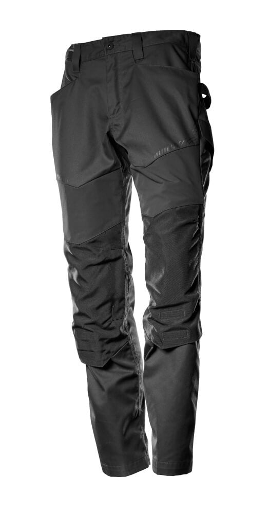 Mascot Lightweight Trousers with Stretch Panels and Kneepad Pockets 22479-230 Front #colour_black