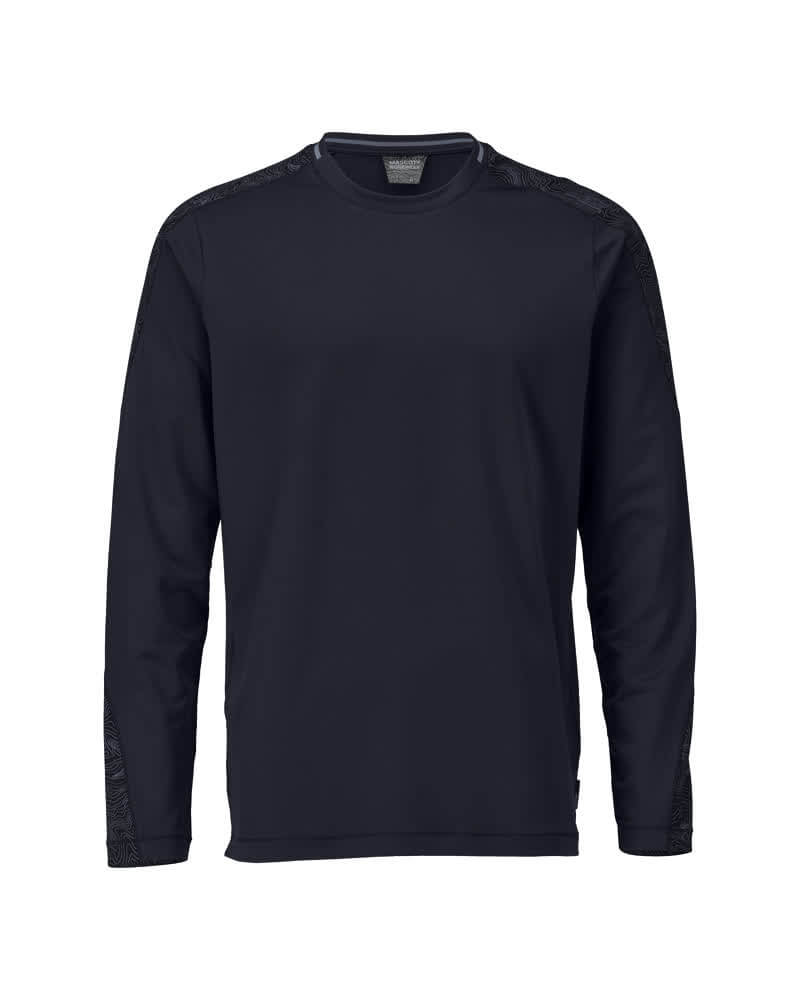 Mascot Long Sleeve Moisture-Wicking T-Shirt 22481-618 Front #colour_dark-navy-blue