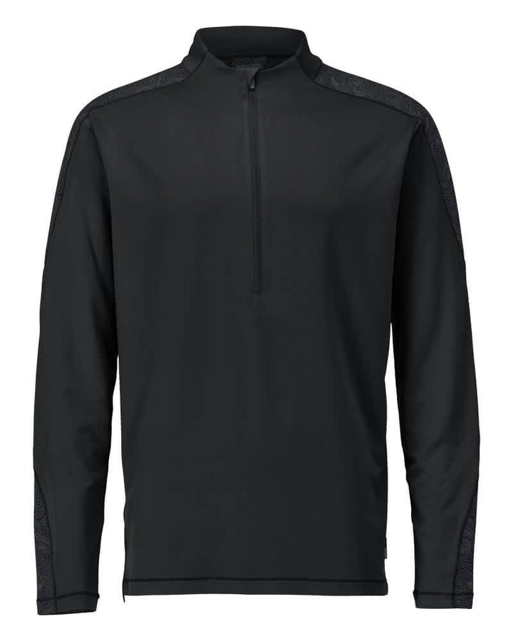 Mascot Long-Sleeve Moisture-Wicking Turtleneck T-Shirt with Half Zip 22681-618 Front #colour_black