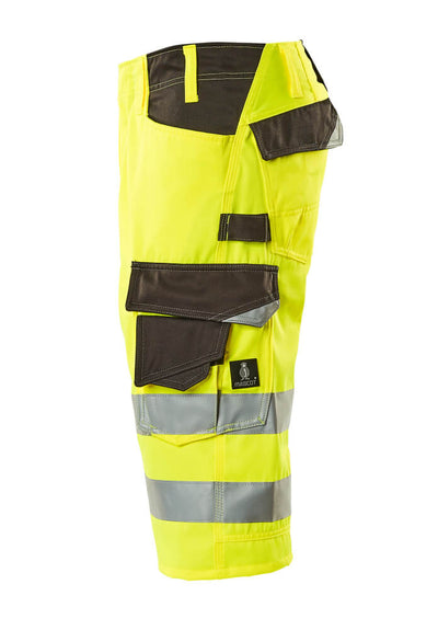 Mascot Luton 3-4-Length Hi-Vis Trousers 15549-860 Right #colour_hi-vis-yellow-dark-anthracite-grey