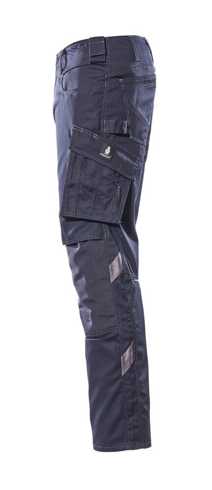 Mascot Mannheim Work Trousers Knee-Pad-Pockets 12779-442 Right #colour_dark-navy-blue