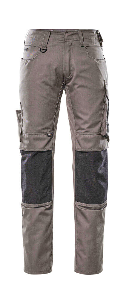 Mascot Mannheim Work Trousers Kneepad-Pockets 12679-442 Front #colour_anthracite-grey-black