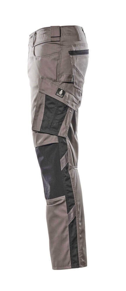 Mascot Mannheim Work Trousers Kneepad-Pockets 12679-442 Right #colour_anthracite-grey-black