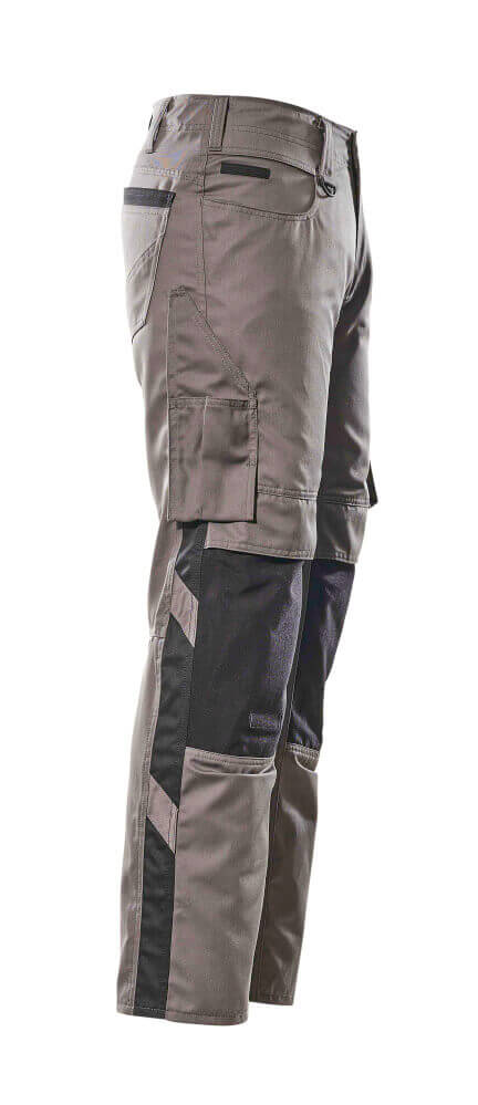 Mascot Mannheim Work Trousers Kneepad-Pockets 12679-442 Left #colour_anthracite-grey-black