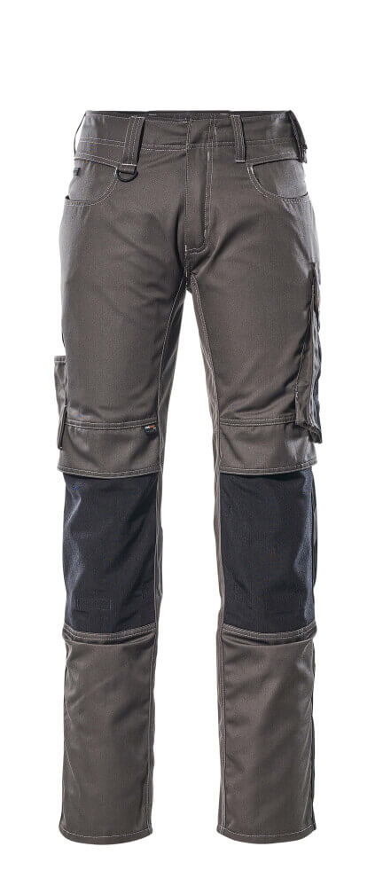 Mascot Mannheim Work Trousers Kneepad-Pockets 12679-442 Front #colour_dark-anthracite-grey-black