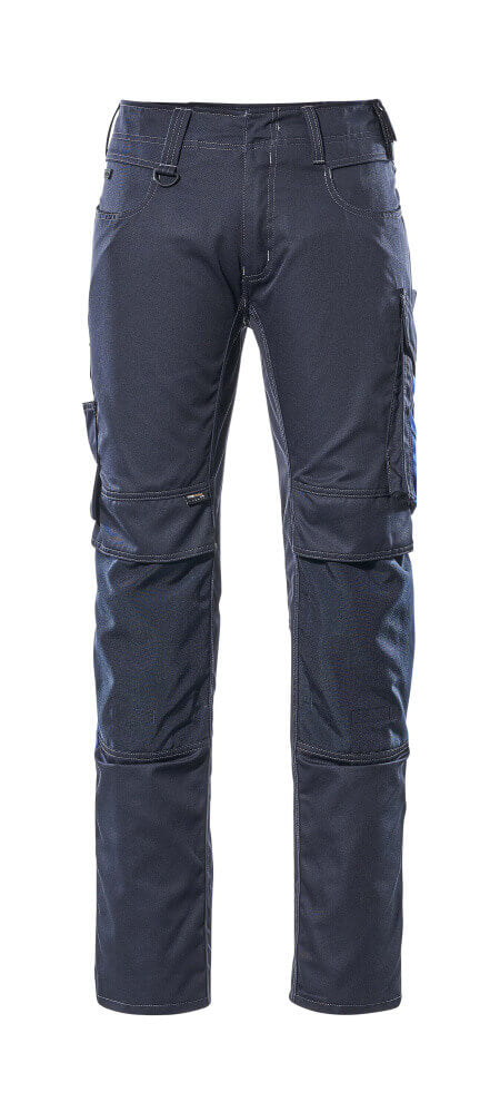 Mascot Mannheim Work Trousers Kneepad-Pockets 12679-442 Front #colour_dark-navy-blue-royal-blue