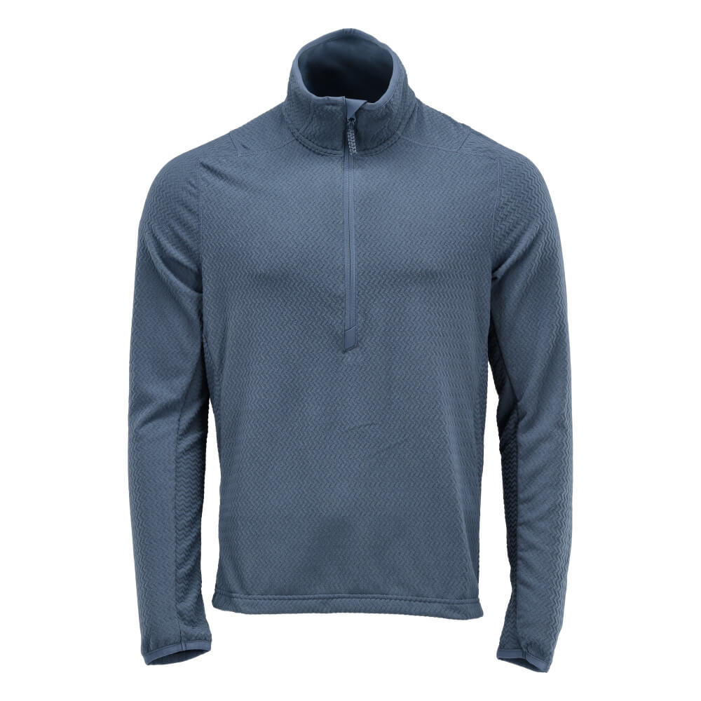 Mascot Microfleece Jumper with Half Zip 22703-639 Front #colour_stone-blue